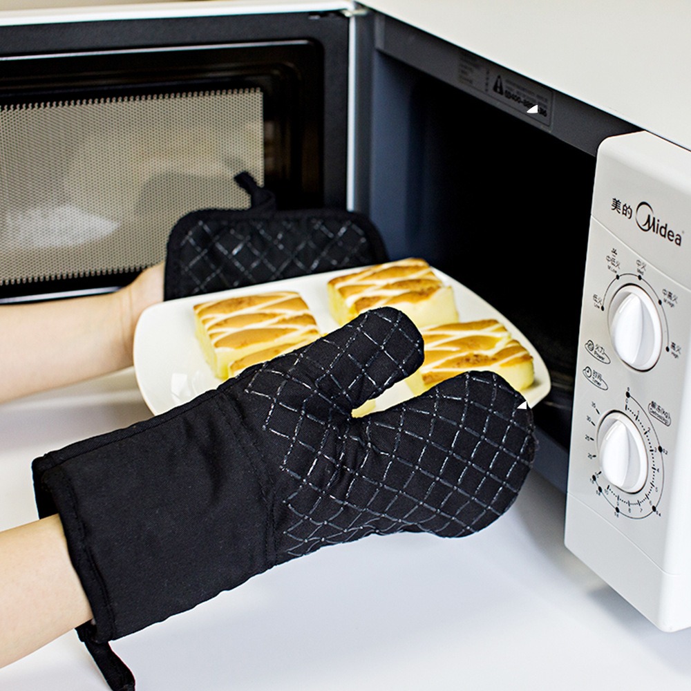 Oven Mitt Silicone - Silicone Heat Resistant Oven Gloves Thick