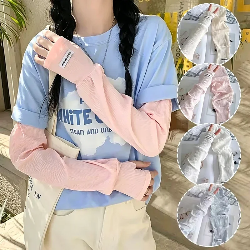 Summer Loose Ice Silk Uv Prote - Fingerless Glove Knit recension och pris