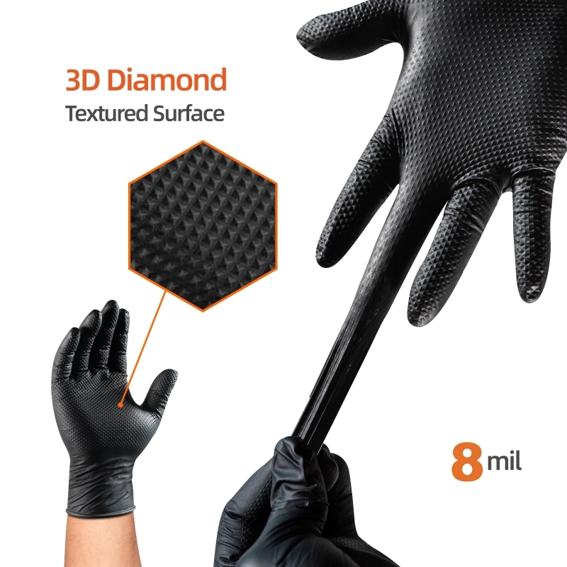 8Mil Heavy Duty Black Nitrile  - Nitrile Mechanic Glove recension och pris