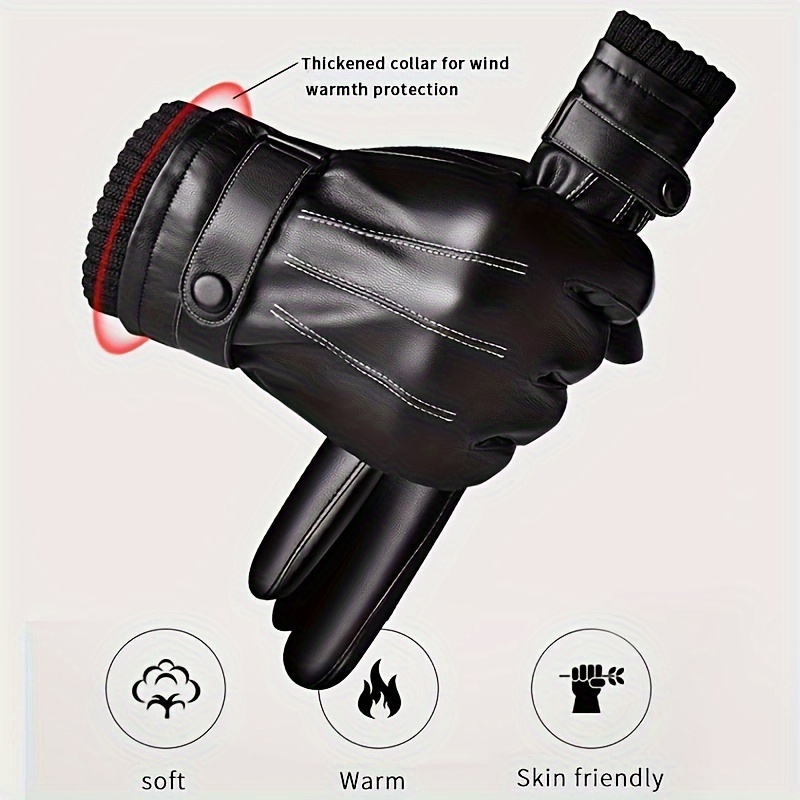 1Pair Winter Gloves Warm Drivi - Leather Driving Glove recension och pris