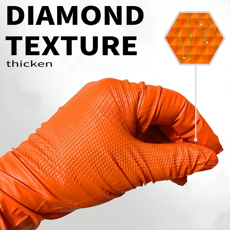 Heavy Duty Orange Nitrile Glov - Nitrile Mechanic Glove recension och pris