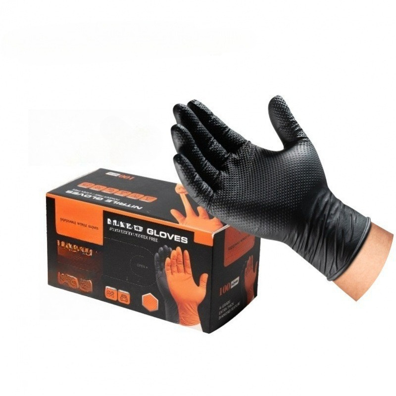 Heavy Duty Diamond Pattern Nit - Nitrile Mechanic Glove recension och pris