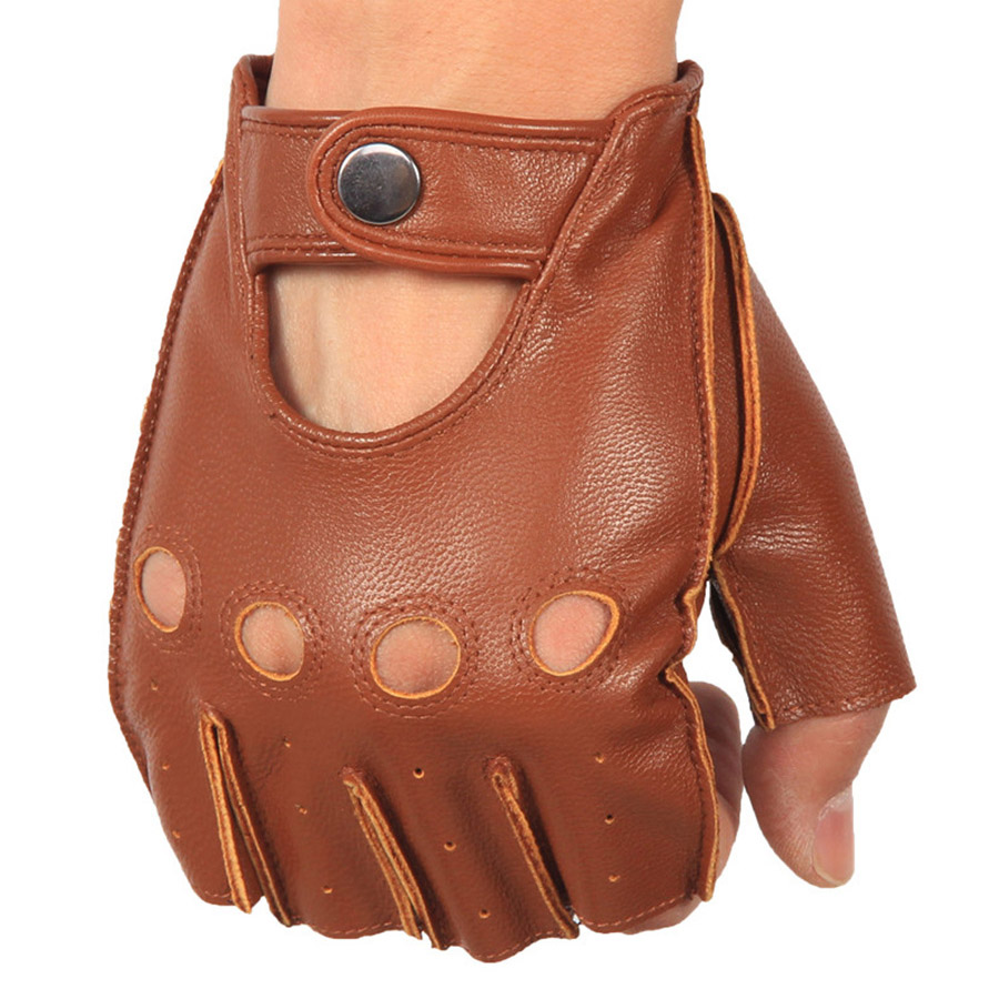 High Quality Man's Half Finger - Leather Driving Glove recension och pris