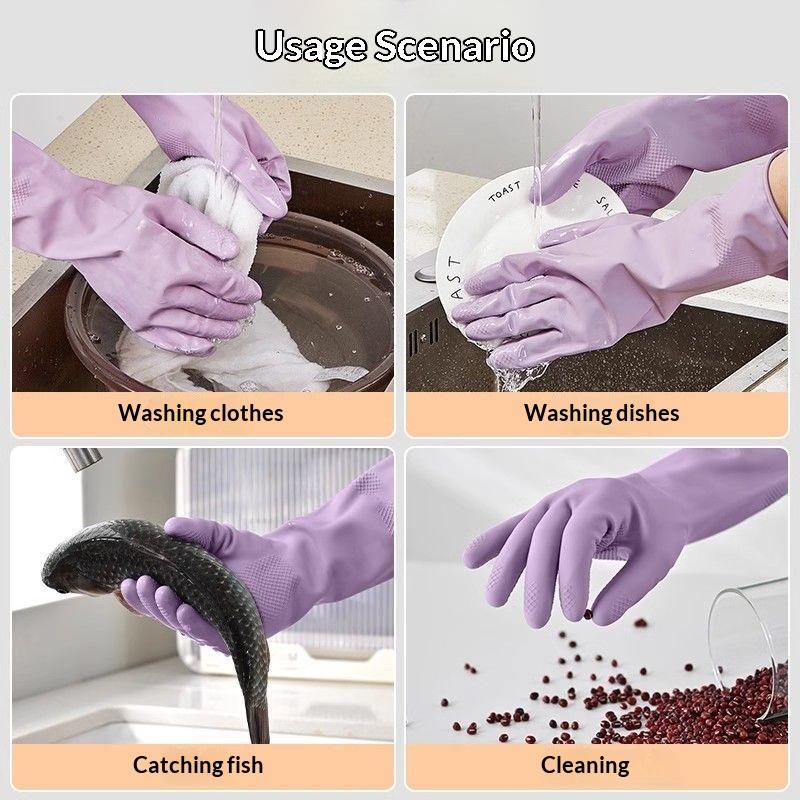 1Pair Latex Household Cleaning - Dish Glove Rubber recension och pris