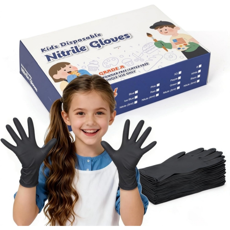 Kids Black Nitrile Disposable  - Nitrile Mechanic Glove recension och pris