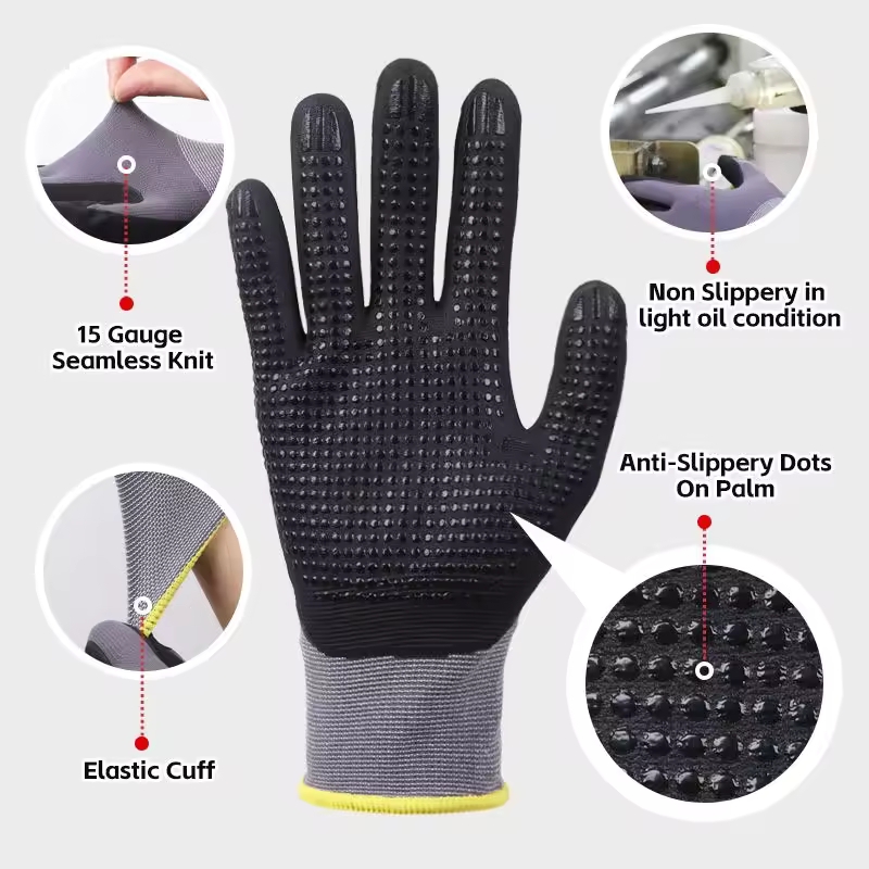 Micro-Foam Safety Work Gloves  - Nitrile Mechanic Glove recension och pris