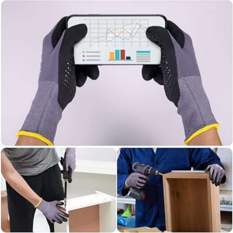 Micro-Foam Safety Work Gloves  - Nitrile Mechanic Glove recension och pris