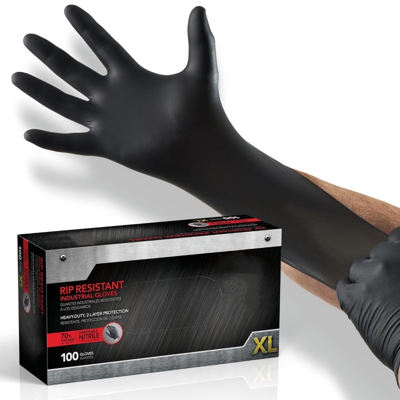 100PCS Black Nitrile Gloves Di - Nitrile Mechanic Glove recension och pris